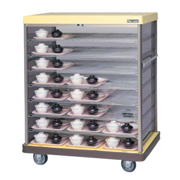 マルゼン 配膳車 MHNH-24S【組立式】SUS304 棚網タイプ・ハーフサイズ W1175×D515×H1380 病院・介護・学校・給食