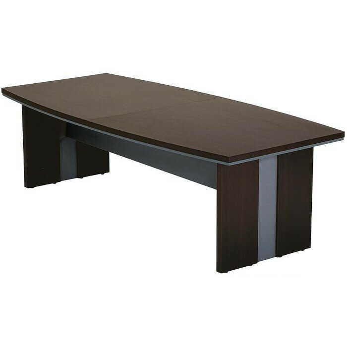 井上金庫 オフィスデスク 連結天板タイプ MTB-2411-DB ボート型会議用テーブル W2400 D1100 H720 ダー..