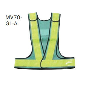 三ツ星貿易 サイズ調整型安全ベスト 反射テープ70mm幅 MV70-GL-A 緑/ライムイエロー