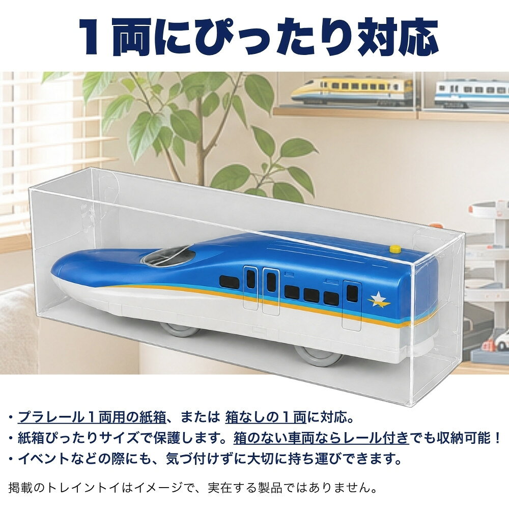 工具・DIYストア プロサポートのトレイントイ コレクションケース 1両用 10枚 プラレール対応 収納 ケース 車両収納 クリアケース 高透明 簡単組立 PP素材 日本製 3Aカンパニー RCC-P1TRAINCASE-10P 【メール便送料無料】｜アングル3