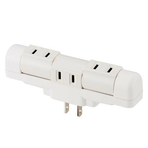 回転式電源タップ 3個口 1500W OHM 00-12