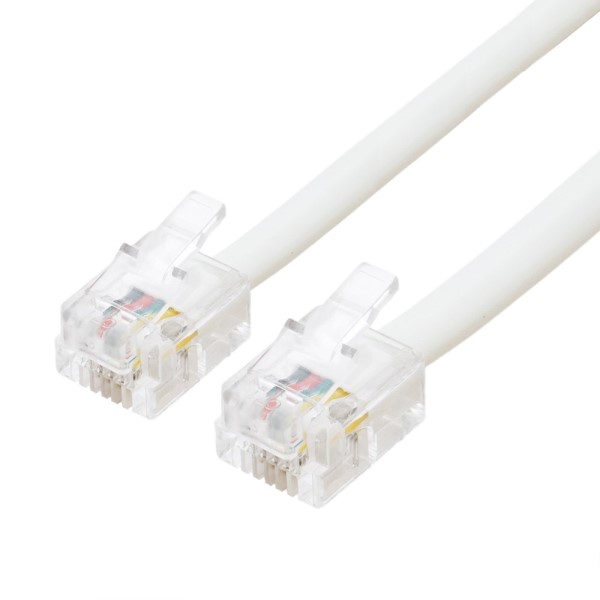 電話線 ケーブル 5m 6極4芯 ホワイト モジュラーケーブル 電話線コード テレホンコード 交換 MCO ナカバヤシ DC-405WH 【送料無料】 【最強翌日配送】 2