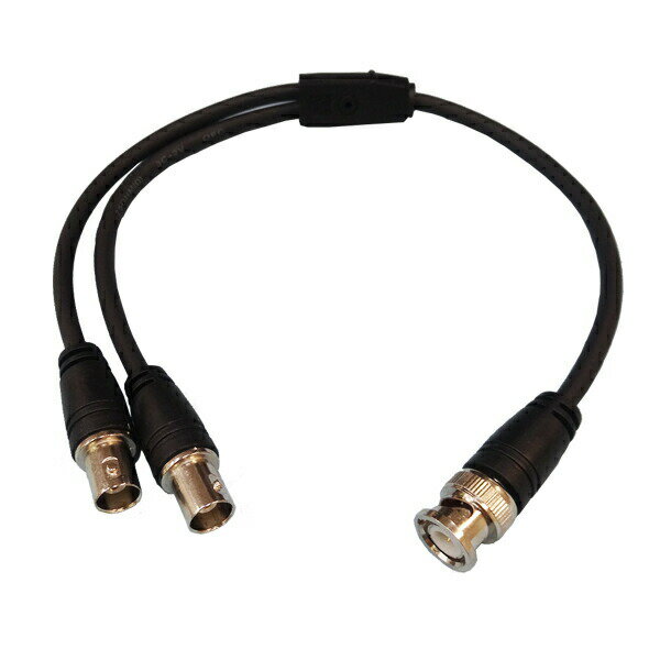 2分配 BNCケーブル 0.4m 同軸ケーブル 2分配 オス メス×2 業務用 防犯カメラ対応 高画質 高性能 コネクトケーブル 3Aカンパニー AVC-SPBNR04 【メール便送料無料】