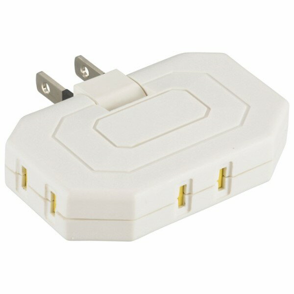 Rakuten - 電源タップ コーナータップ 3個口 シャッター付 ホワイト OHM 00-5093 HS-TM3MC3PBT-W OAタップ コンセントタップ テーブルタップ 【メール便送料無料】