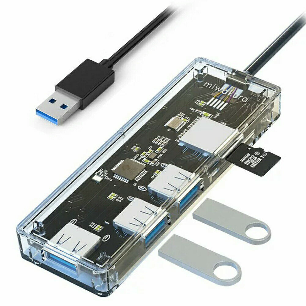 USB3.2 Gen1 J[h[_[{3|[gUSB HUB miwakura MPC-HU3PU3CR-R [֑