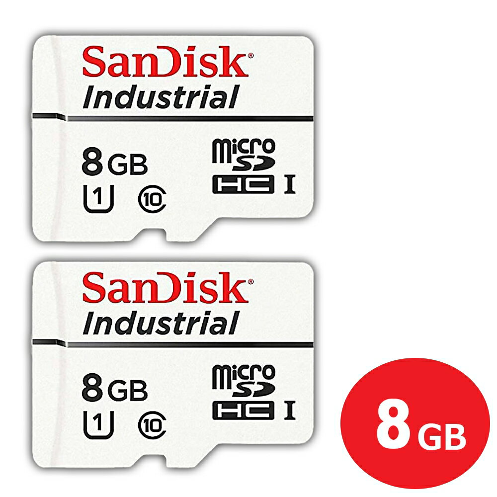 TfBXN hCuR[_[p ϋv microSDHCJ[h 8GB 2 Class10 UHS-I Industrial SDSDQAF3-008G-I-2P hƃJ hRΉ microSDJ[h oNi SanDisk [֑