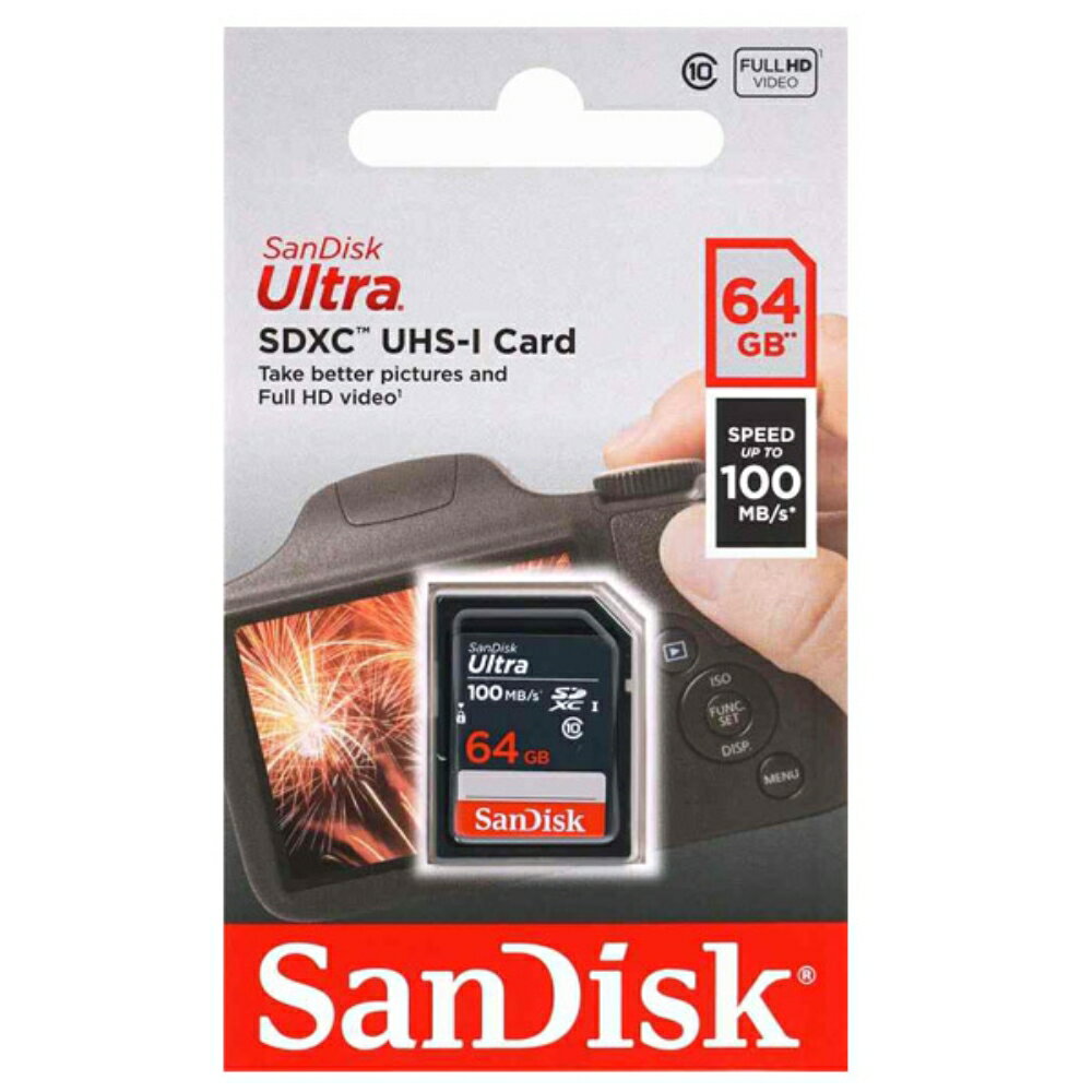 サンディスク SDXCカード 64GB 2枚入り ULTRA Class10 UHS-1 100MB/s SDSDUNR-064G-GN3IN-2P SDカード SanDisk 海外リテール 【メール便送料無料】