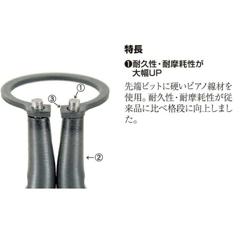 ツノダ スナップリングプライヤー軸用曲 バネ付 175mm DIY 工具 ツール SEB-175P ...