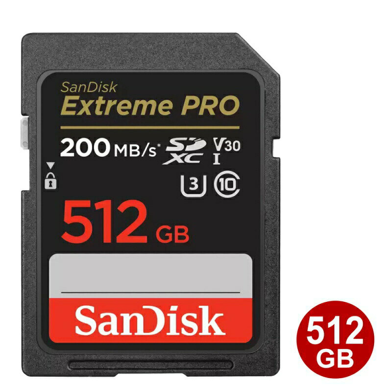 TfBXN SDXCJ[h 512GB EXTREME PRO Class10 UHS-1 U3 V30 200MB/s SDSDXXD-512G-GN4IN SanDisk SDJ[h COe[ 