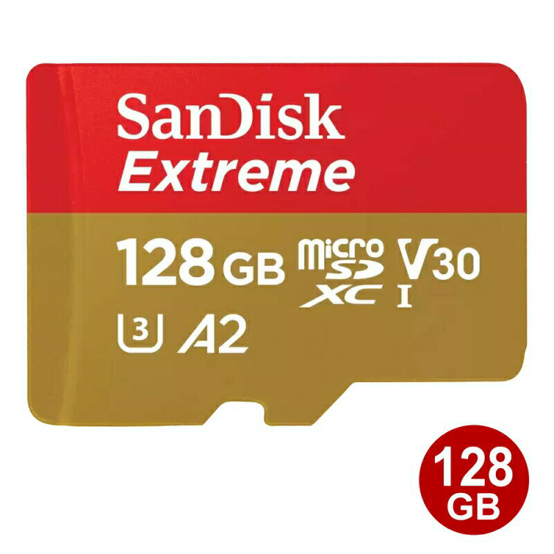 TfBXN microSDXCJ[h 128GB EXTREME UHS-1 U3 V30 A2 190MB/s SDSQXAA-128G-GN6MN SanDisk }CNSD microSDJ[h COe[ [֑