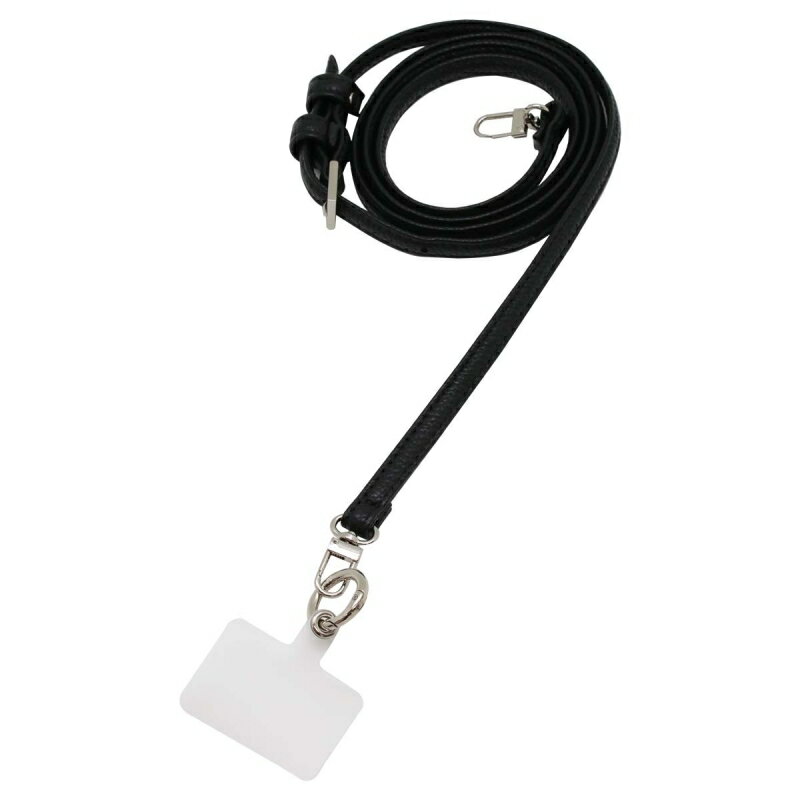 インプリンク スマートフォン用 ネックストラップ PUレザー 1.3m ブラック スマホホルダー スマホショルダー ストラップホルダー IMNS03BK 【送料無料】 【最強翌日配送】