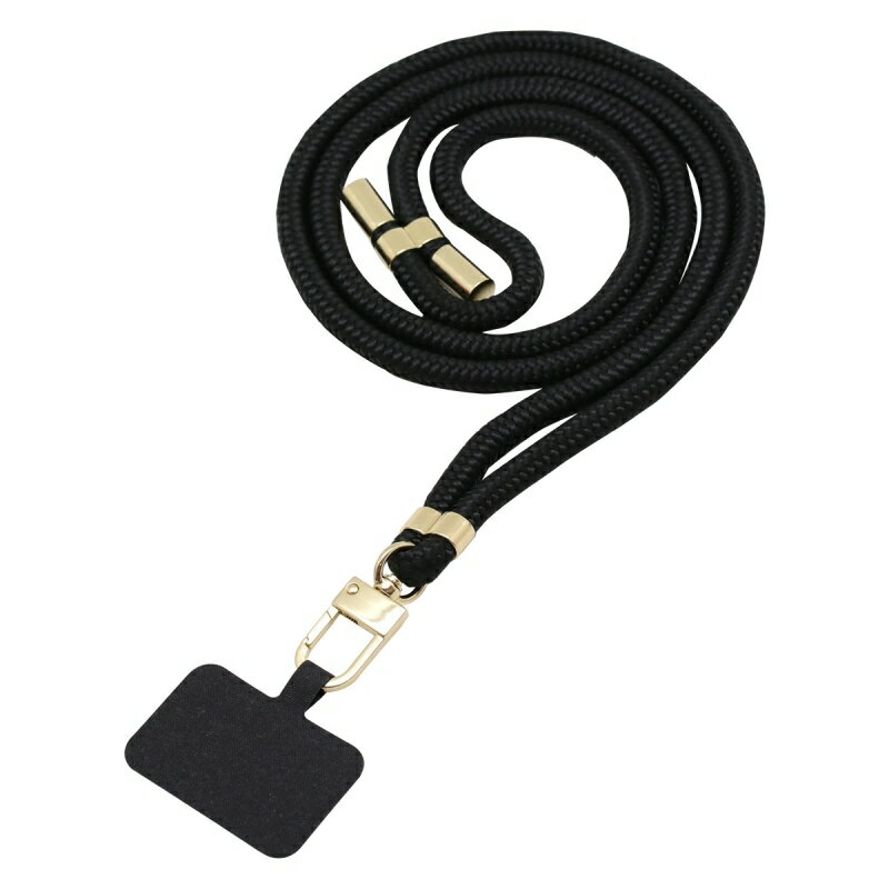 インプリンク スマートフォン用 ネックストラップ 1.5m ブラック スマホホルダー スマホショルダー ストラップホルダー INS01BK 【送料無料】 【最強翌日配送】