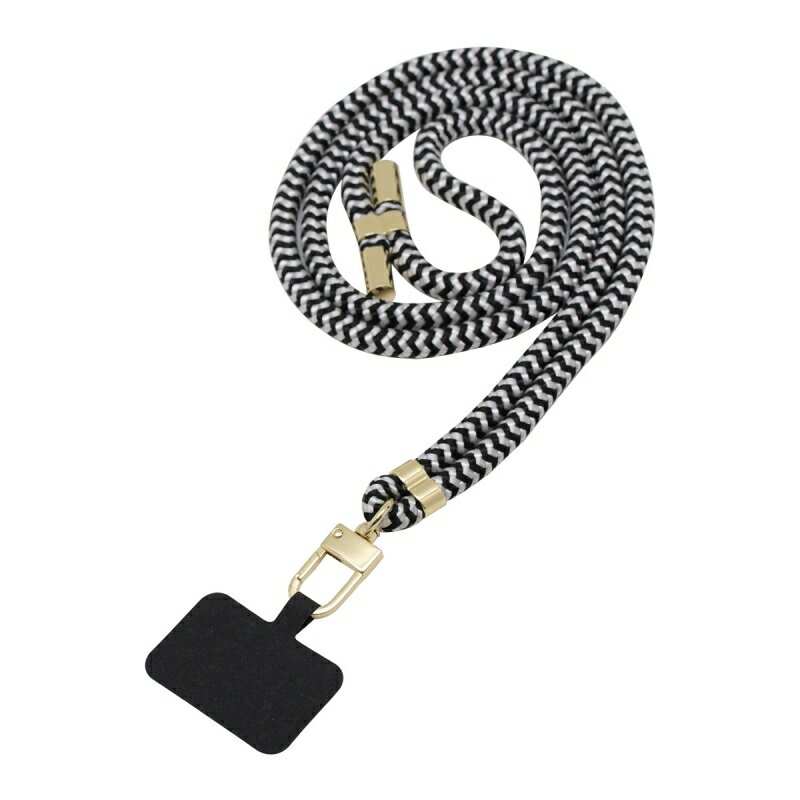 インプリンク スマートフォン用 ネックストラップ 1.5m ホワイト×ブラック スマホホルダー スマホショルダー ストラップホルダー INS01WHBK 【送料無料】 【最強翌日配送】