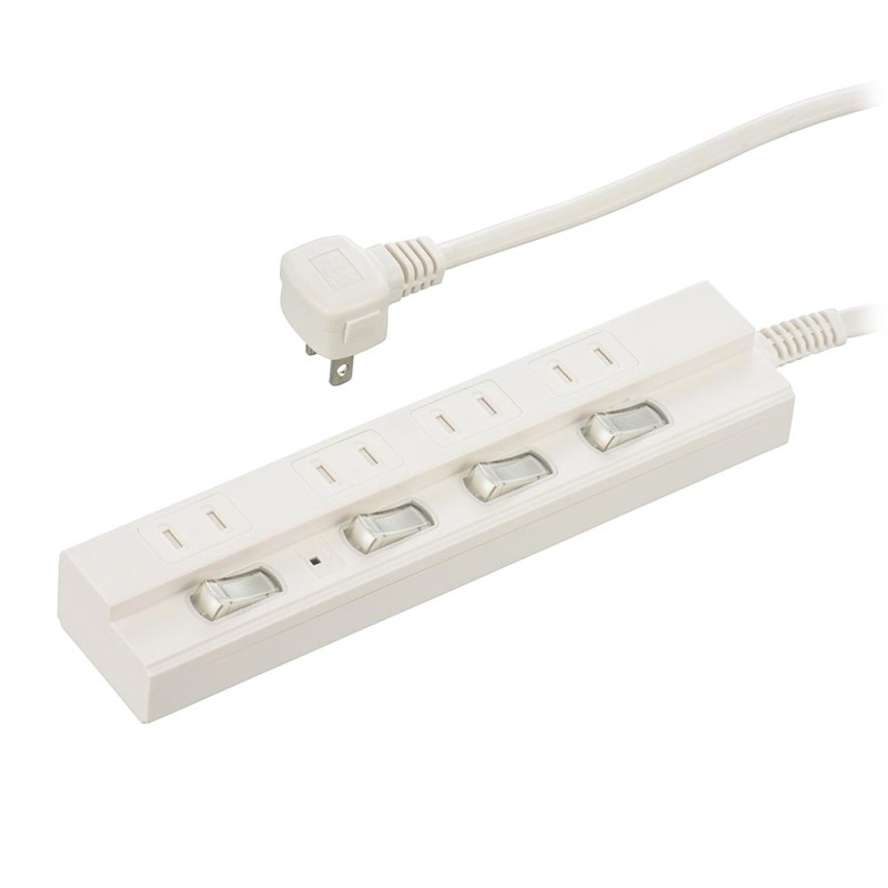 Rakuten - OHM 雷ガード付 電源タップ 4個口 3m ホワイト 電源コード OAタップ 00-1574 HS-TPK43W-22 【送料無料】