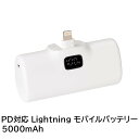 PD対応 ライトニングコネクタ モバイルバッテリー 5000mAh ホワイト ポケットチャージャー iPhone iPad充電 日本メーカー PSE取得 アクセス AMB-L5000WH 【メール便送料無料】