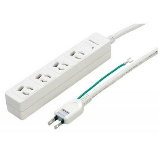 ヤザワ 3P抜け止めマグネットタップ 5m 4個口 ホワイト OAタップ Y02JKNP405WH 【送料無料】