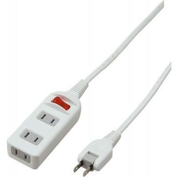 ヤザワ スイッチ付電源タップ 1m 3個口 ホワイト スイングプラグ付 電源ケーブル Y02S311WH 【送料無料】 【最強翌日配送】