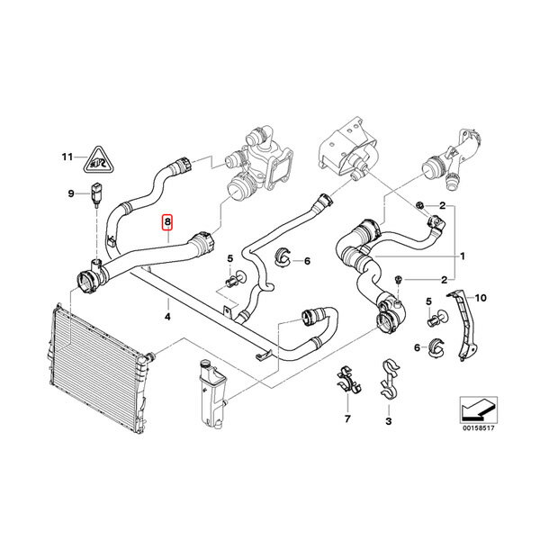 BMW 3シリーズ E46 318i 318Ci 316ti 318ti ラジエーターホース/ロアホース N42 N46 エンジン用 17127516416 17127507749【あす楽対応】 3