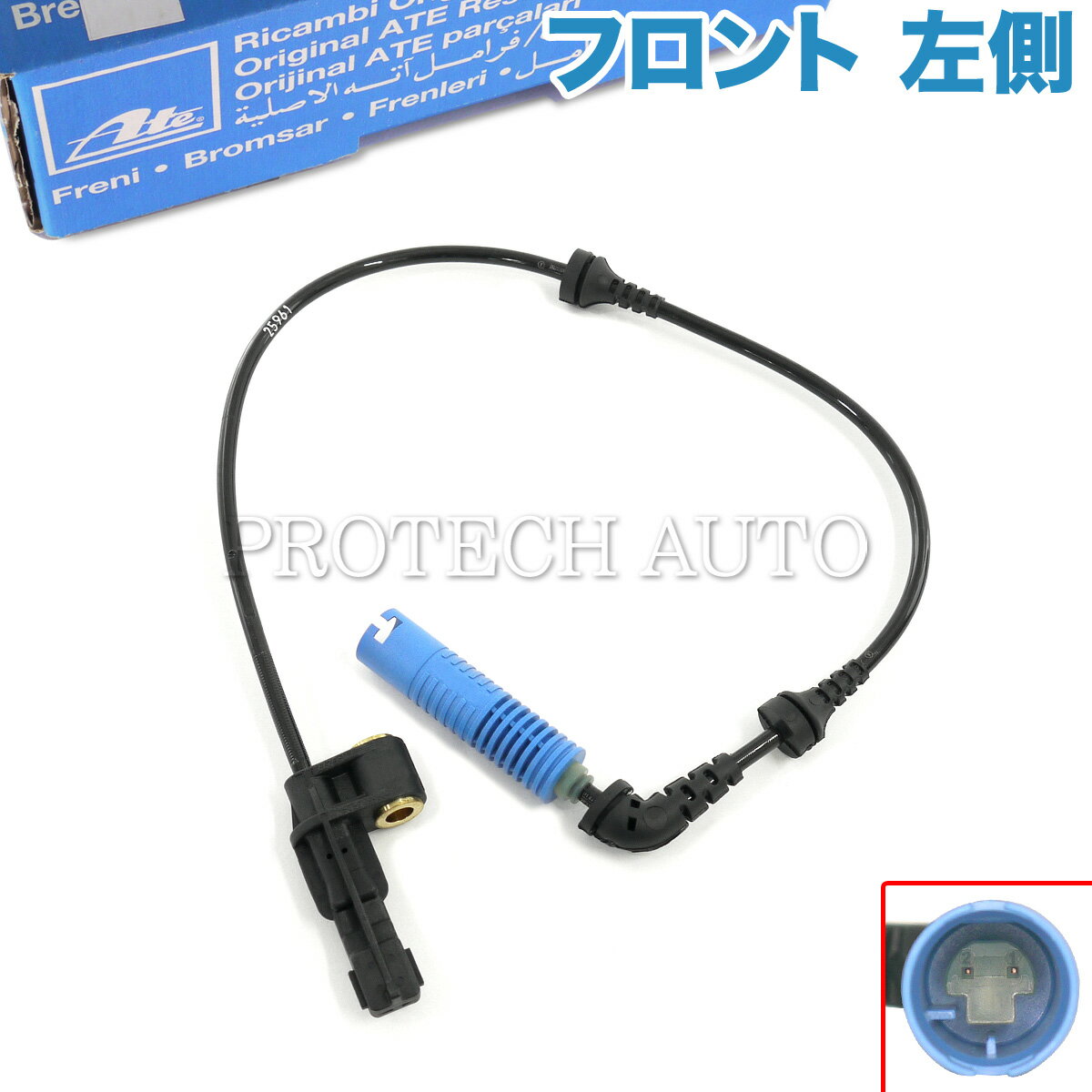 純正OEM ATE製 BMW 3シリーズ E46 318i 320i 323i 325i 328i 330i 318Ci 330Ci M3 M3CSL 316ti 318ti Zシリーズ Z4/E85/E86 2.2i 2.5i 3.0i 3.0si Mロードスター Mクーペ フロント ABSセンサー/スピードセンサー 左側 34526792897 34526752681