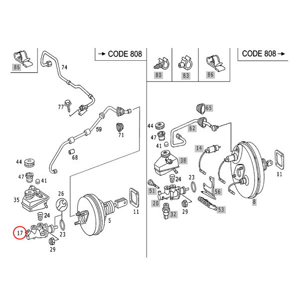DORMAN製 ベンツ W202 W201 C250_DIESEL 190D 2.5 TURBO 190E 2.3 ブレーキマスターシリンダー/ブレーキマスター 0044301701 0044302401 0054305901 2