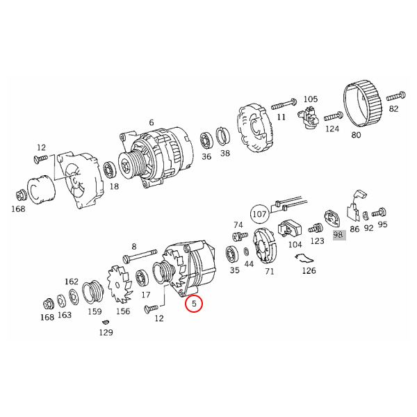 BOSCH製 ベンツ Eクラス W124 260E 300E E300 300TE 300CE オルタネーター/ダイナモ 12V 70A M103 直6エンジン AL65X 0071545802 0071540202【あす楽対応】 2