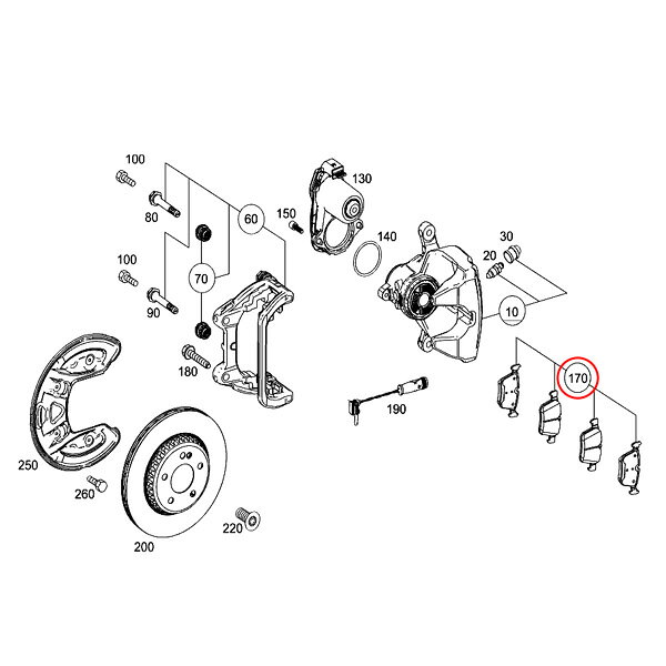 プロテックオートパーツのBOSCH製 ベンツ S205 C205 A205 R231 X290 C63S SL63AMG GT53 GT63S リア/リヤ ブレーキパッド/ディスクパッド 左右セット 0004205802 0064206920 0064209020 0004203204 0004204704｜アングル2