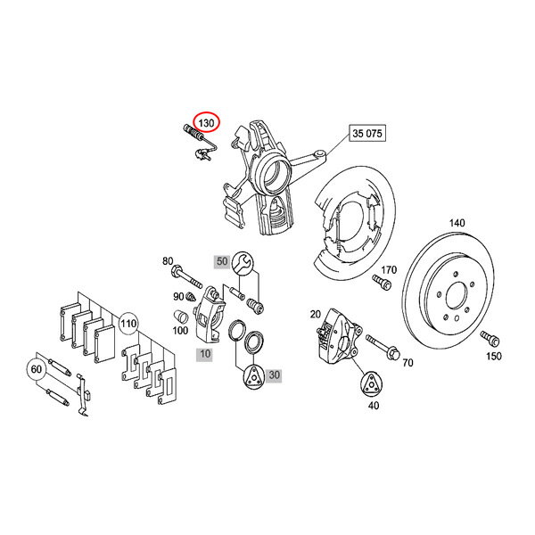 ��������200�� �٥�� W163 ML270CDI ML320 ML350 ML430 ML55AMG �ե����/�ꥢ �֥졼���ѥåɥ��󥵡� 1�� 1635401517 1635401717