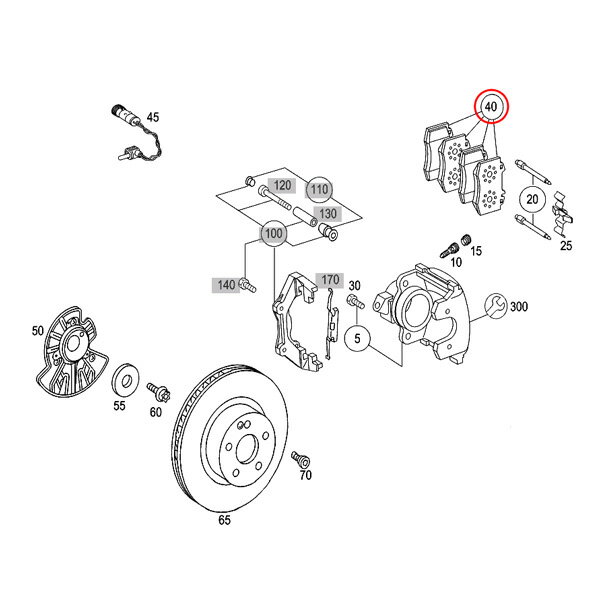 Brembo製 ベンツ R230 W215 W219 SL55AMG SL600 CL55AMG CLS55AMG フロント ブレーキパッド/ディスクパッド 左右セット 0034205320 0034207120 0044204520【あす楽対応】 2