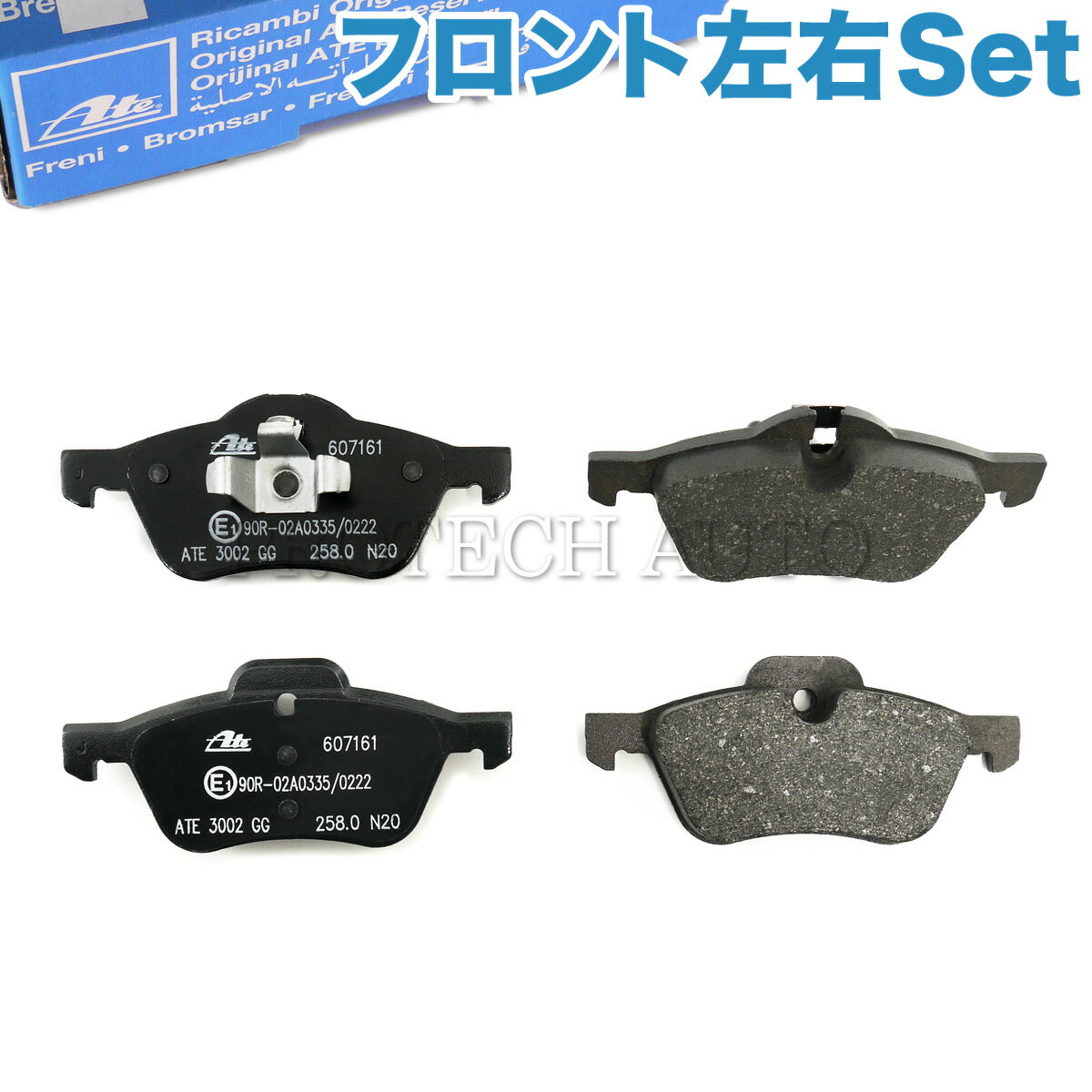 純正OEM ATE製 BMW MINI ミニ R50 R53 R52 クーパー Cooper クーパーS CooperS ワン One 1.6i フロント ブレーキパッド/ディスクパッド 左右セット 34116770332 34111503076 34116761287 34116765446