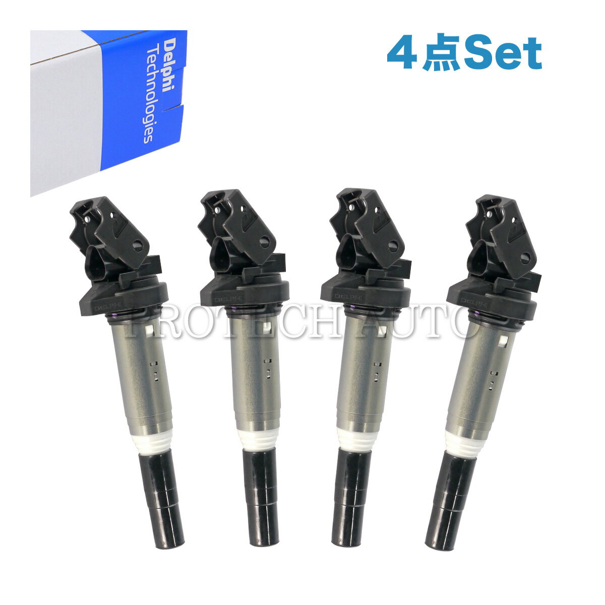 純正OEM DELPHI製 BMW MINI ミニ R55 R56 R57 R58 R59 R60 R61 イグニッションコイル 4本セット N14 N16 N18 エンジン用 12138616153 12137594596