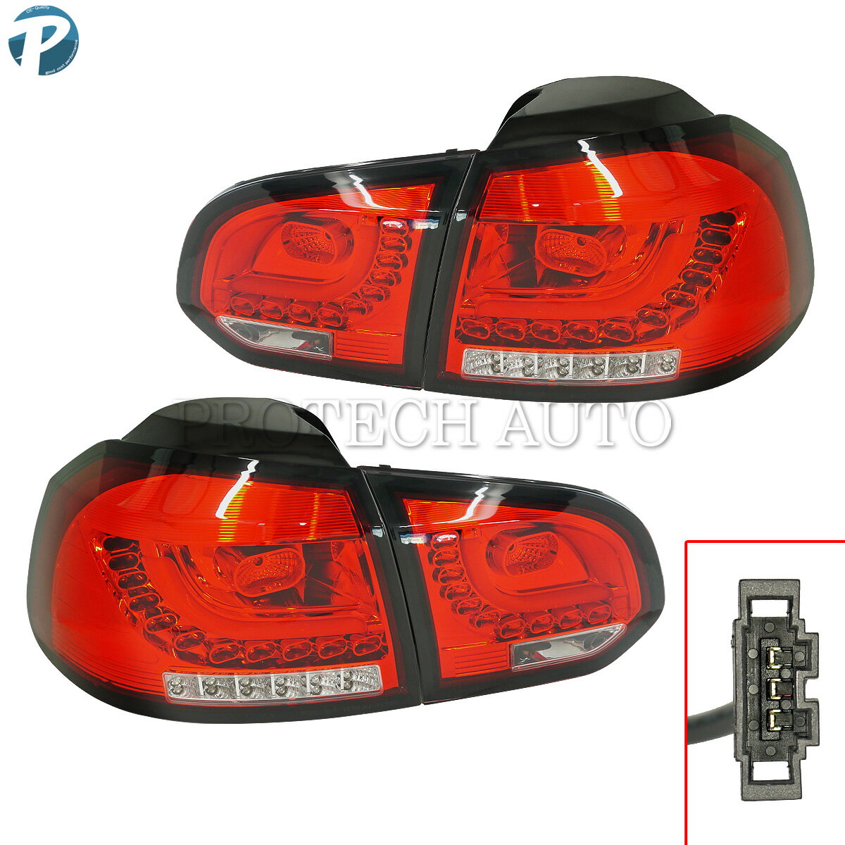 樂天商城 - VW フォルクスワーゲン Golf VI ゴルフ6 LED テールランプ/テールライト/テールレンズ バックフォグランプ付き 左右セット 2009年式以降