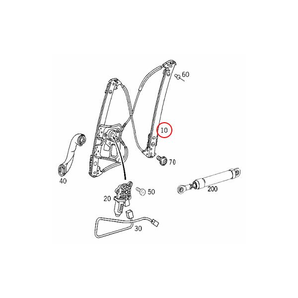 ベンツ Sクラス W220 パワーウィンドウレギュレーター 左フロント リベット付き 2207200346 S320 S350 S430 S500 S55 S600