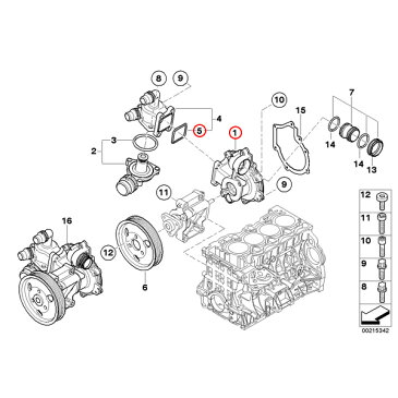 [6ヶ月保証] GRAF製 BMW 3シリーズ E90/E91/E92 ウォーターポンプ N42 N45 N46 直4エンジン ガスケット付き PA893 11517511221 11517515778 320i【あす楽対応】