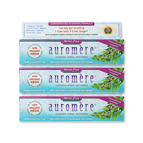 [3Zbg] I[A A[F[_ n[o ~gt[ e117g auromere Herbal Tooth Paste Mint Free 4.16 oz