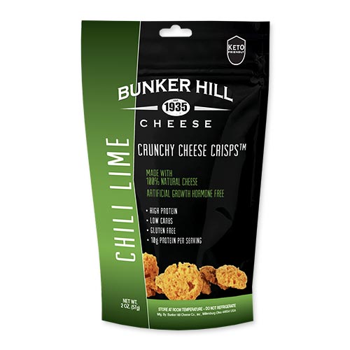 [送料無料]クランチーチーズクリスプ チリライム 57g （2oz） Bunker Hill (バンカーヒル)ケトフレンドリー グルテンフリー 健康 プロテイン ダイエット
