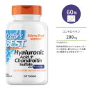 ドクターズベスト ヒアルロン酸 + コンドロイチン 60粒 タブレット Doctor's Best Hyaluronic Acid + Chondroitin Sulfate with BioCell Collagen サプリメント バイオセルコラーゲン配合 ジョイントサポート