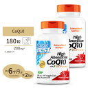 [2個セット] 高吸収 コエンザイムQ10 CoQ10 200mg 180粒 Doctor's BEST （ドクターズベスト）