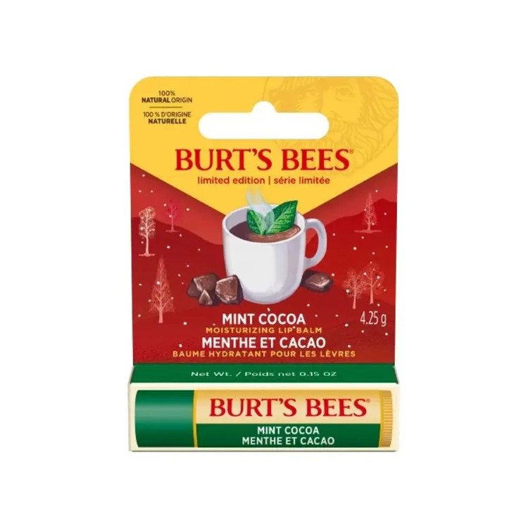 バーツビーズ ミントココア リップバーム 約4.25g Burt's Bees Mint Cocoa Lip Balm 0.15 oz. blister box 【お取り寄せ商品】