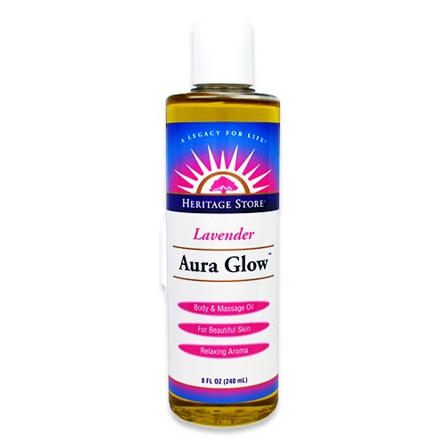 HERITAGE STORE オーラグロウ ボディー&マッサージオイル ラベンダー 240ml（8floz） ヘリテージストアデイリーケア アウトバス しっとり オーガニックのサムネイル