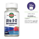 カル ウルトラB-12 メチルコバラミン 10,000mcg ラズベリー 30粒 チュアブル KAL Ultra B−12 Methylcobalamin ActivMelt Instant Dissolve Tablets Raspberry サプリ トローチ アクティブメルト