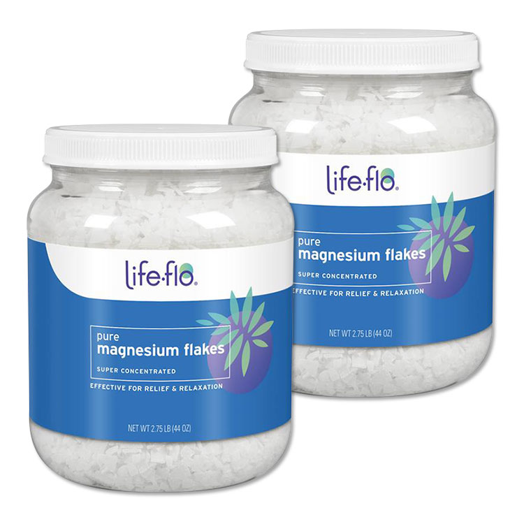 2個セット ピュア マグネシウム フレーク 塩化マグネシウムブライン 約1.2kg Life Flo Health Pure Magnesium Flakes