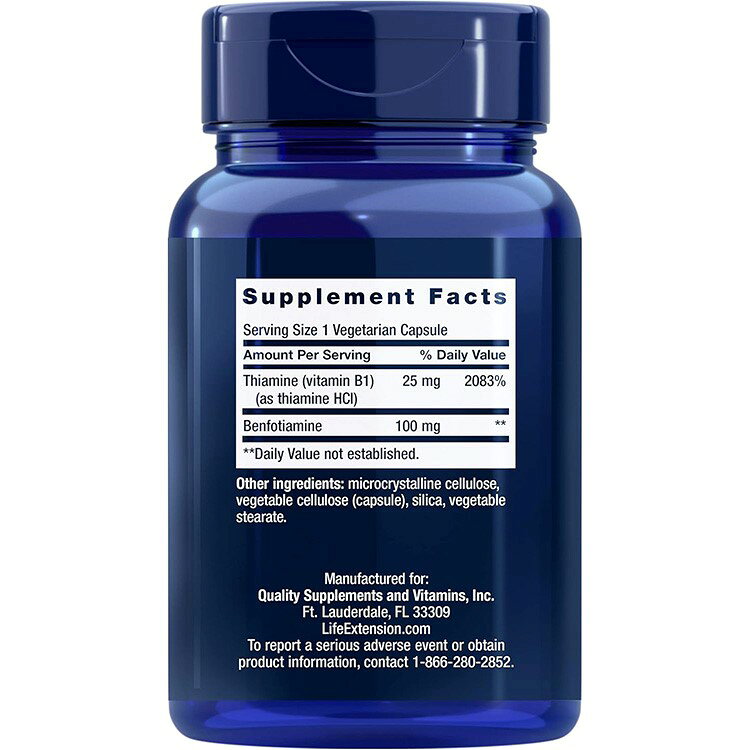 ライフエクステンション ベンフォチアミン チアミン配合 100mg カプセル 120粒 Lif...
