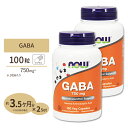 [2個セット] GABA (ギャバ) 750mg 100粒 NOW Foods (ナウフーズ)