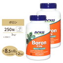 2個セット NOW Foods ボロン(ホウ素) 3mg 250粒 カプセル ナウフーズ Boron 3mg 250capsules 2bottles set