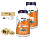  ナウフーズ オメガ3 フィッシュオイル 1000mg 200粒 ソフトジェル ナウフーズ NOW Foods Omega-3 softgels EPA DHA