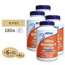 [4個セット] ナウフーズ ウルトラオメガ3 EPA&DHA サプリメント 180粒 NOW Foods Ultra Omega-3 ソフトジェル エイコサペンタエン酸 ドコサヘキサエン酸