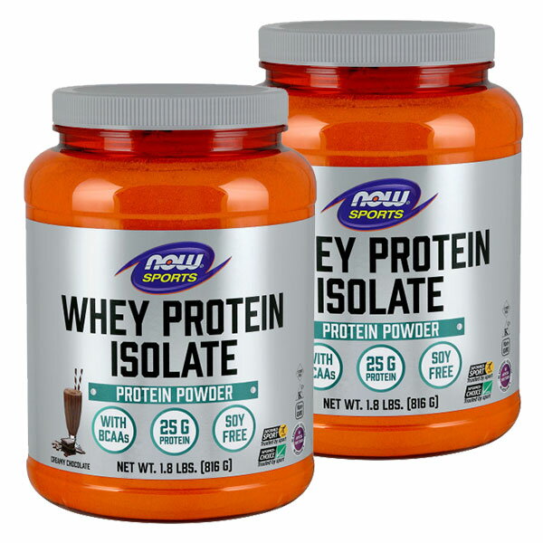 2個セット NOW Foods ホエイプロテイン アイソレート クリーミーチョコレート味 816g パウダー ナウフーズ Whey Protein Isolate Creamy Chocolate 1.8lbs.