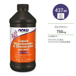 ナウフーズ リキッドグルコサミン&コンドロイチン MSM配合 柑橘系 473ml (16floz) NOW Foods Liquid Glucosamine & Chondroitin with MSM スムーズな動き