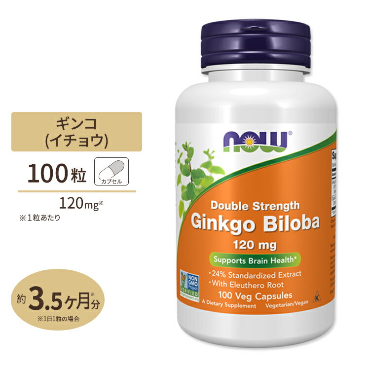 ギンコビローバ（イチョウ葉エキス）120mg 100粒《約3か月分》 NOW Foods(ナウフーズ)うっかり 話題 めぐり すっきり