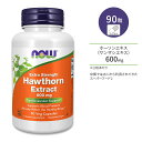 ナウフーズ サンザシエキス 600mg ベジカプセル 90粒 NOW Foods Hawthorn Extrac 600mg Veg Capsules ホーソンエキス ハーブ サプリメ..